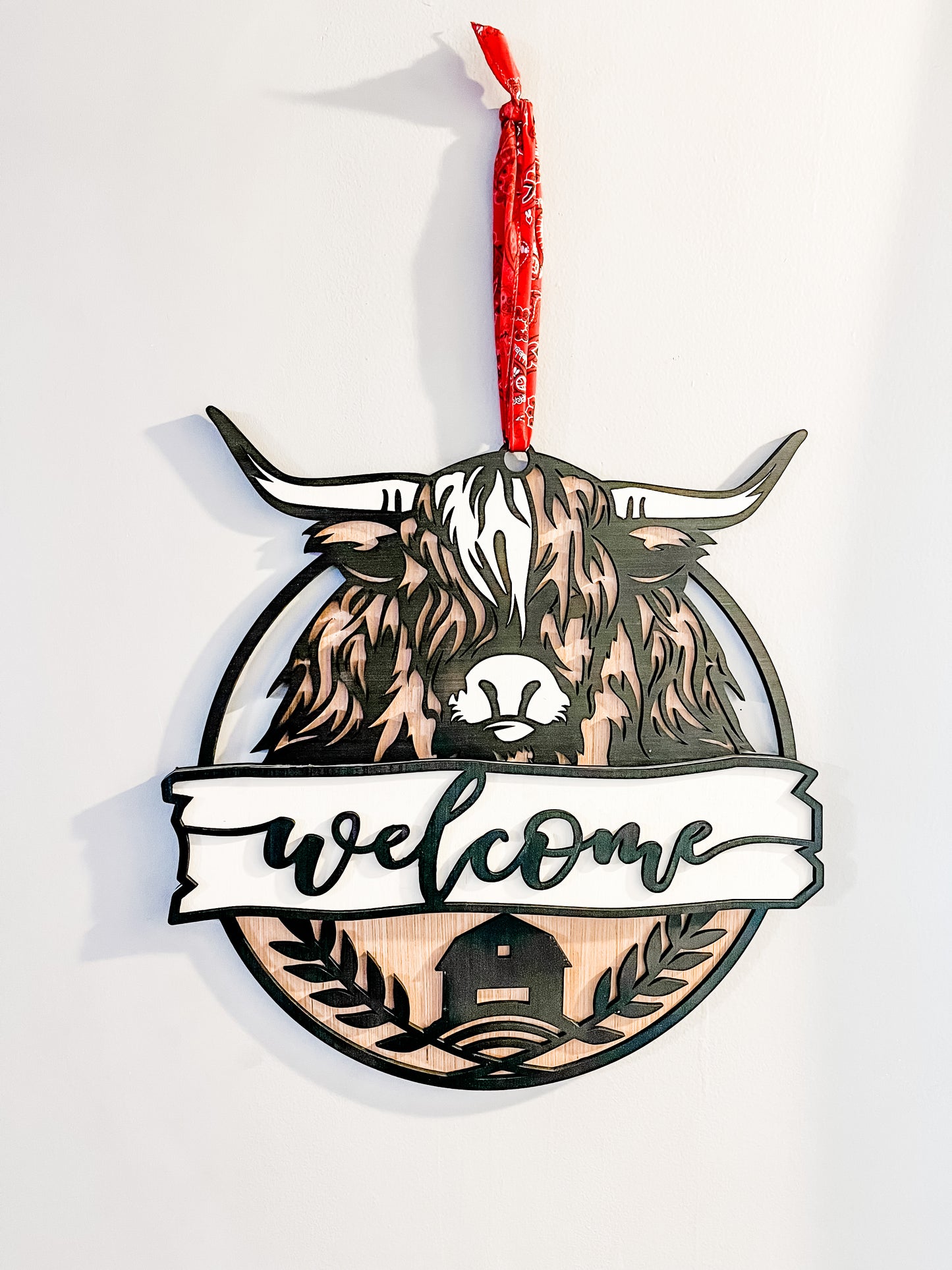 Highland Cow Welcome Hanger